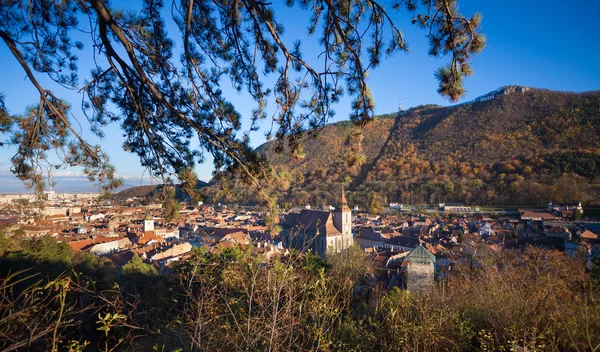 Kenti Ortaçağ Brasov Tampa Dağı arka plan o