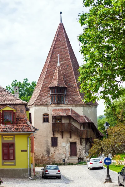 Schuhmacherturm (turnul cizmarilor) Teil von sighisoara fortres — Stockfoto