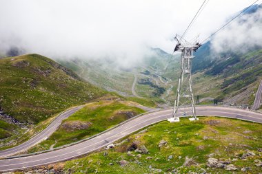 Transfagarasan dağın yol Romanya'dan