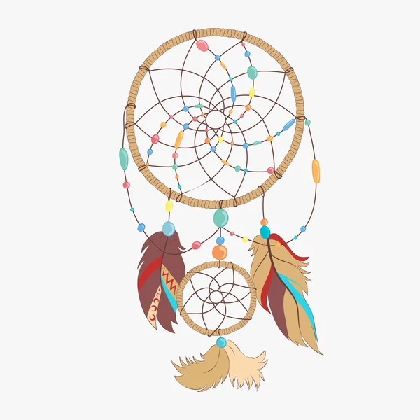 Magical dreamcatcher com penas sagradas para pegar sonhos ícone pictograma —  Vetores de Stock