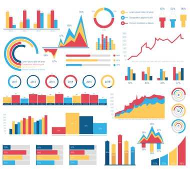 Çeşitli infographics için ayarla tasarım öğeleri