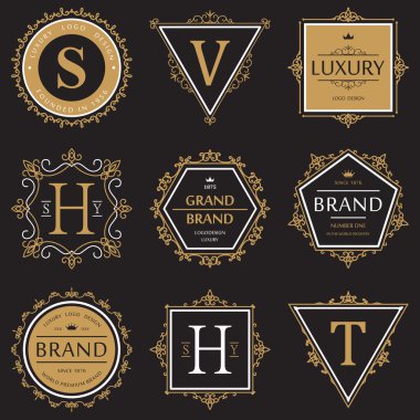 Süslü marka veya ürün afiş ve logo