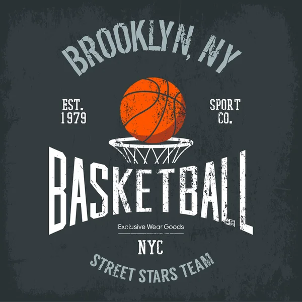 Logo y banner del equipo de Streetball o deporte urbano — Vector de stock