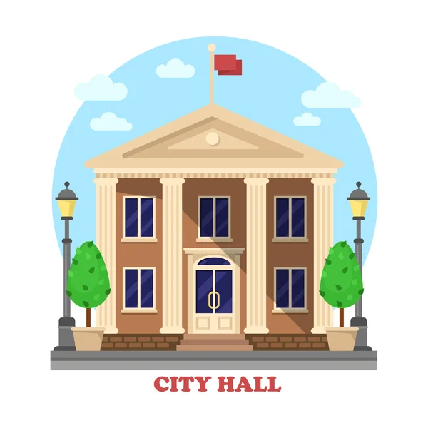 City hall architecture facade of building exterior — Stock Vector