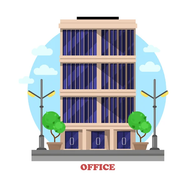 Επιχειρηματικό γραφείο αρχιτεκτονικής πρόσοψη ή κτίριο — Διανυσματικό Αρχείο