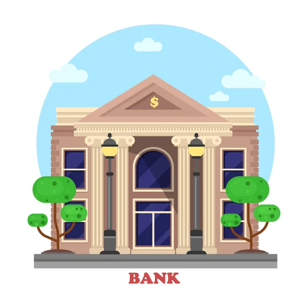 Financiële gebouw of bank het platform buitenkant — Stockvector