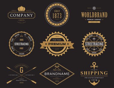 Retro afiş ve şirket logo için etiketleri