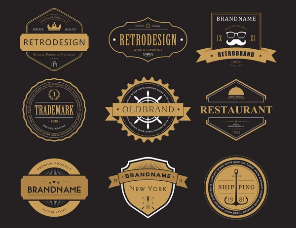 Ensemble de badges ou bannières rétro d'entreprise classiques — Image vectorielle