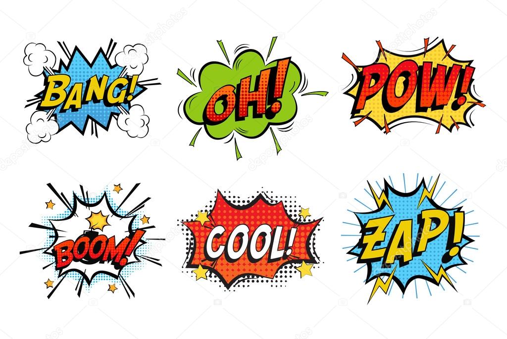 Emotions for comics speech like bang and cool