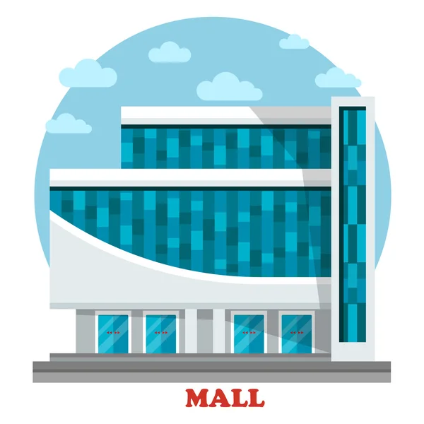 Supermercado o centro comercial al aire libre vista exterior — Archivo Imágenes Vectoriales
