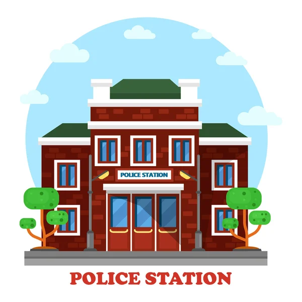 Außenansicht des Polizeigebäudes — Stockvektor