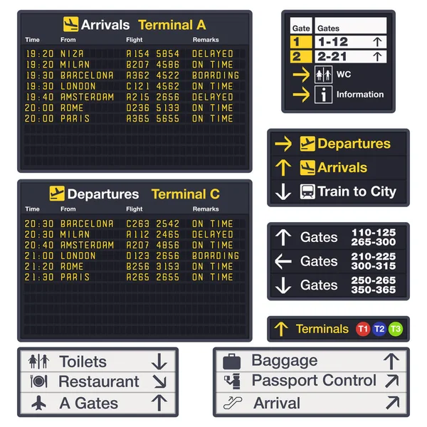 Tablero vectorial aeropuerto para anunciar ilustración de vuelo — Archivo Imágenes Vectoriales