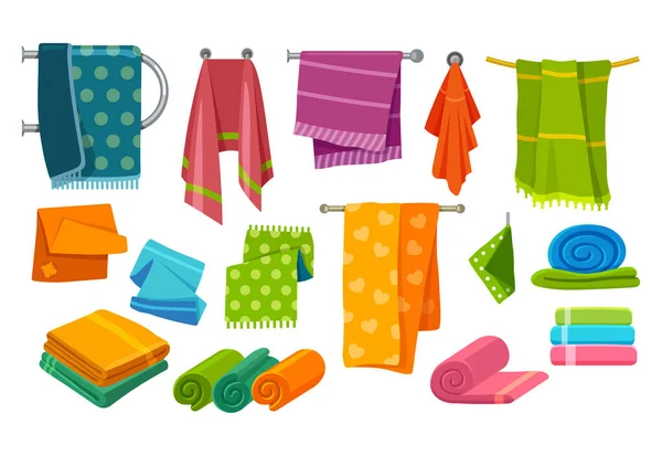 Serviettes de bain et de bain, set de tissus — Image vectorielle