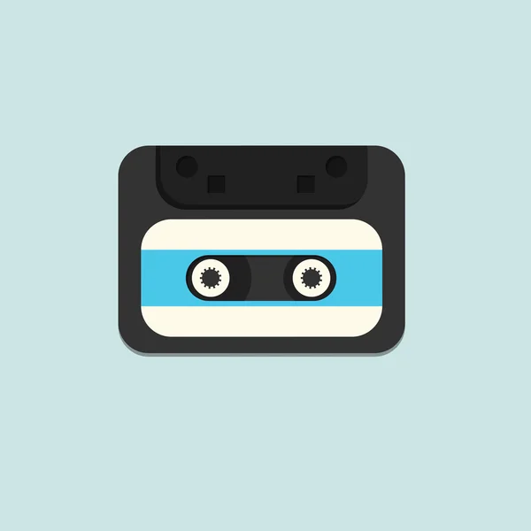 Diseño de cassette sobre fondo lineal. vector — Archivo Imágenes Vectoriales