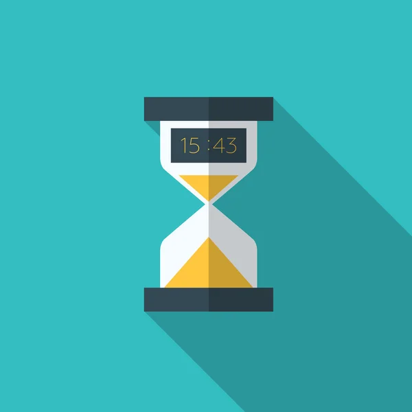 Icono moderno vector plano de relojes de arena electrónicos — Vector de stock