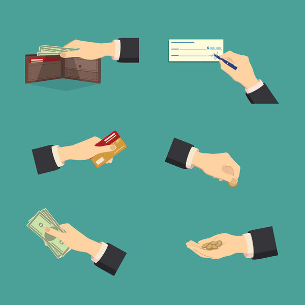 Разнообразный векторный режим типов платежей Рисунки изолированы на заднем плане
.