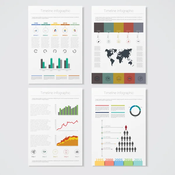 Vektorillustrationen moderner Informationsgrafiken. Verwendung in Website, Flyer, Unternehmensbericht, Präsentation, Werbung, Marketing usw.. — Stockvektor