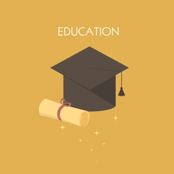 Capa de graduação e diploma. Ilustração vetorial — Vetor de Stock