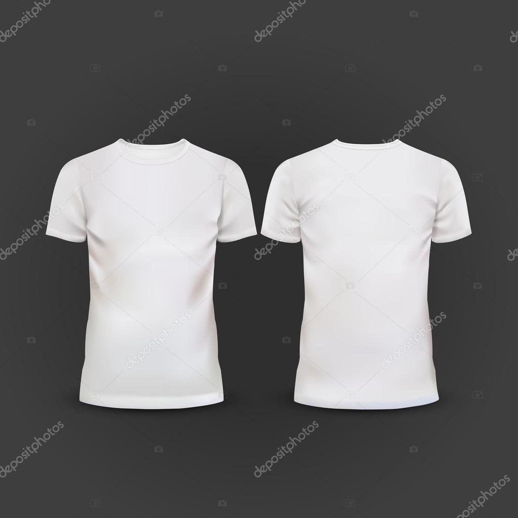 White T-shirt template isolated on black background Stock Vector Image ...