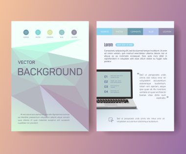 Bilgisayar, Notebook, kitapçık dergisi poster afiş soyut afiş yaratıcı dekoratif illüstrasyon vektör broşür şablonu şekli sulu boya leke sayfası kağıt aquarelle geometri