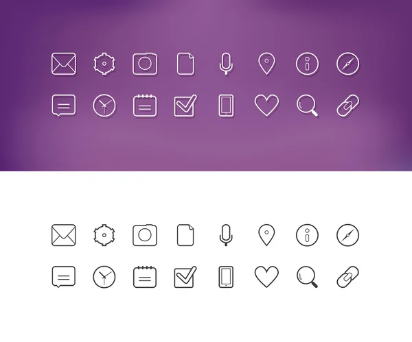 Iconos de línea delgada para Web y Móvil. vector — Vector de stock