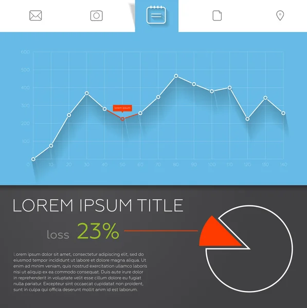 Elementi infografici colorati dettagliati per web e design — Vettoriale Stock