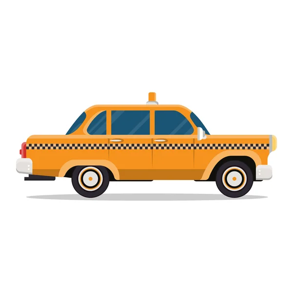 Cabina de taxi retro amarillo gráfico vectorial sobre fondo blanco — Vector de stock