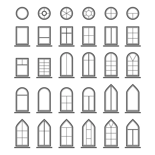 Verschiedene Arten von Fenstern. eps10 Stockillustration