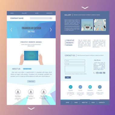 arka plan bulanık ile modern bir sayfa web sitesi şablon tasarımı