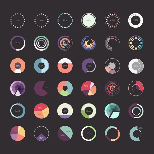 Ensemble d'infographies, illustration, fond sombre — Image vectorielle