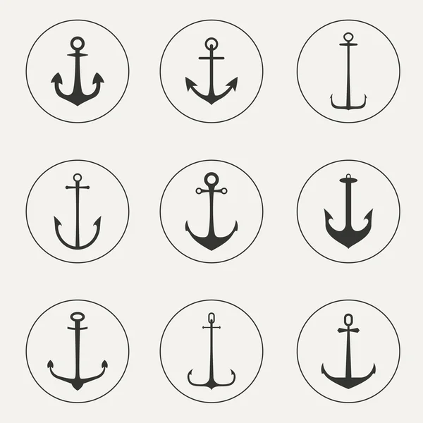 Düz tasarım çapa, bağlantı sembollerini ya da logo şablonu kümesidir