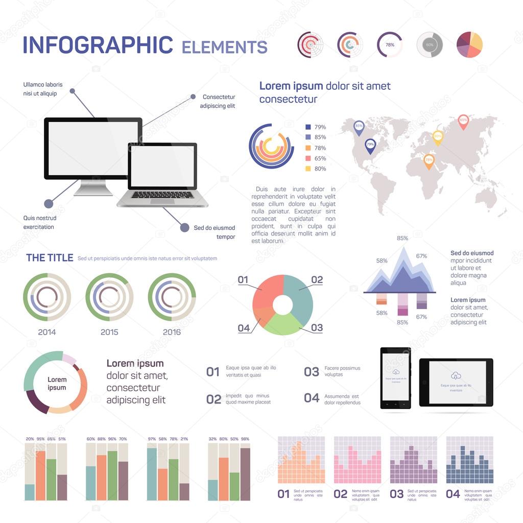 Set of infographics, illustration, mobile application