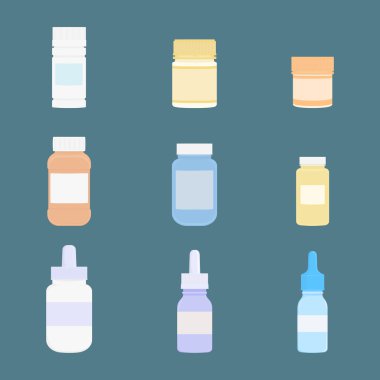 İlaçlarını kümesi. Vektör simgeler. Tıp