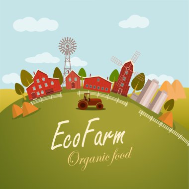 Vector illustration for fresh food. Eco farm concept