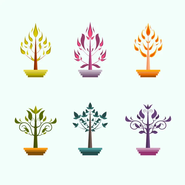 Creative vector trees design — Stock Vector