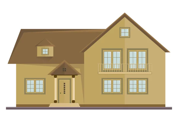 Vector picture of two floor house — Stock vektor
