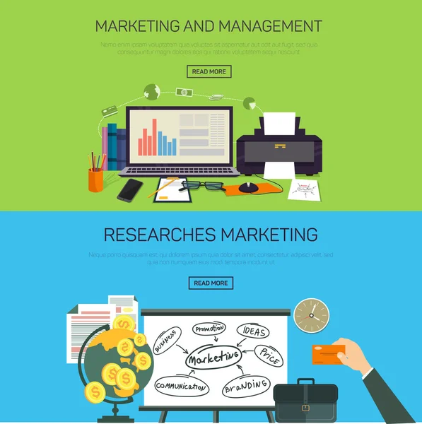 Marketing and management. Research marketing. — Stok Vektör