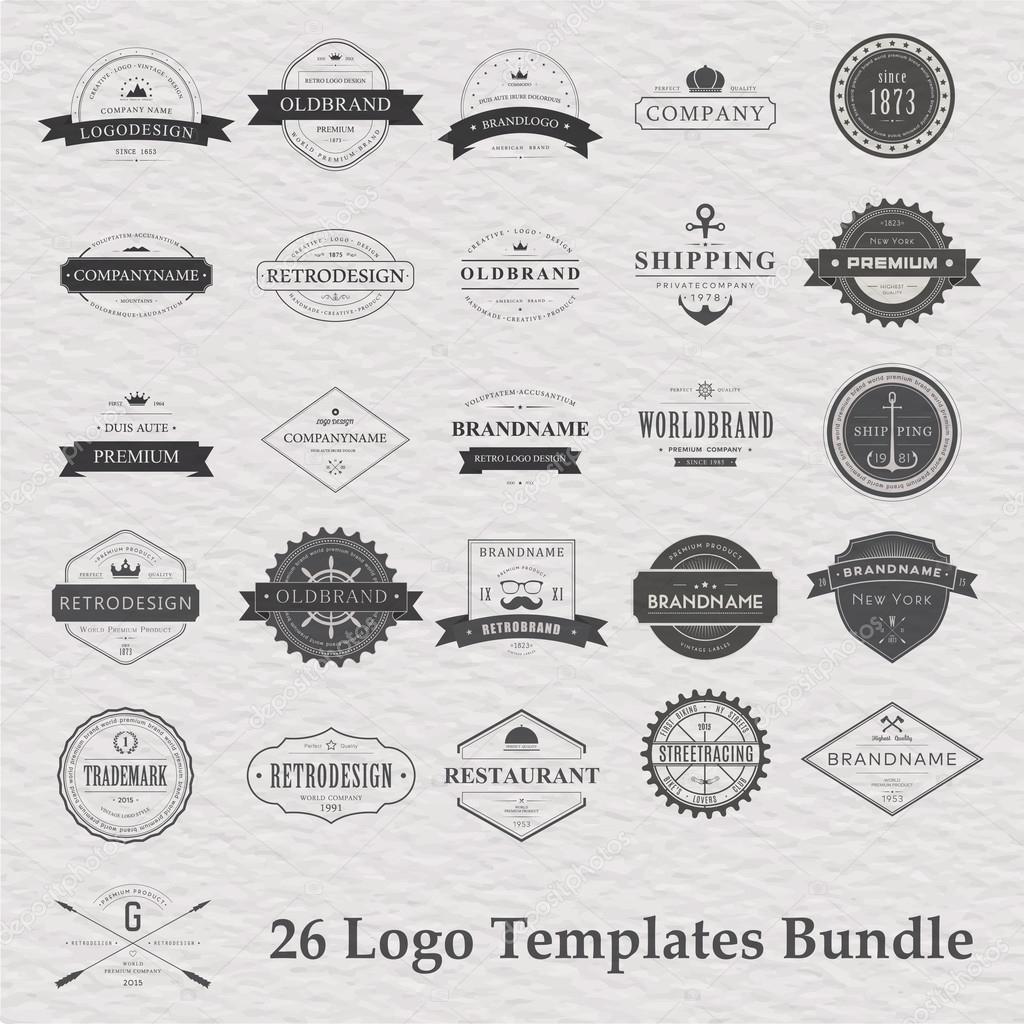 Vector set of vintage camping logo. Retro logotypes collection of outdoor adventures, eps 10
