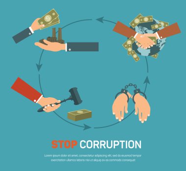 Corruption infographic banner set with corrupt business