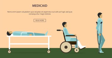 Vector illustration of man injured