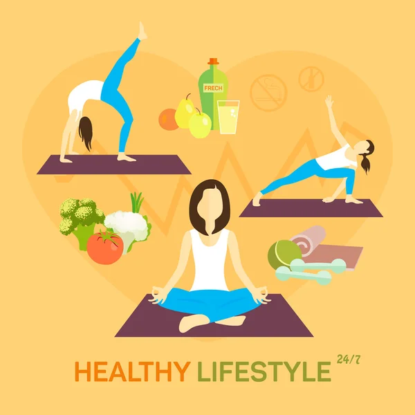 Healthy life diet — ストックベクタ