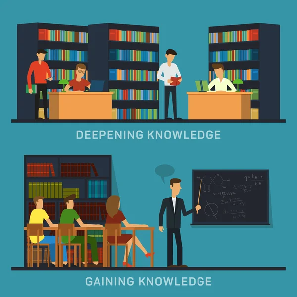 Étudiants en sciences et éducation — Image vectorielle