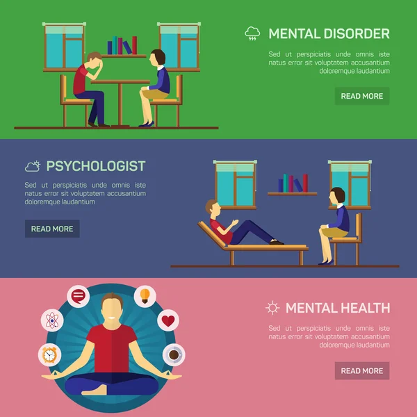 Transtorno mental tratamento psicológico — Vetor de Stock