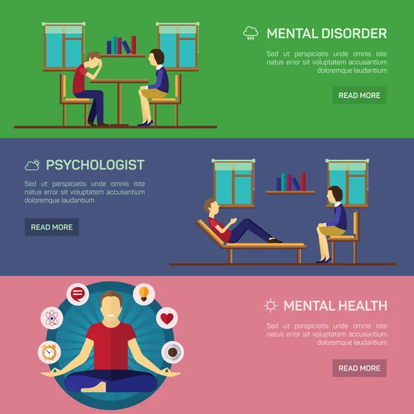 Mental disorder psychological treatment — 图库矢量图片