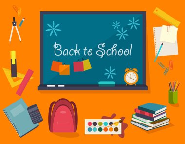 Poster from the school and education icons.