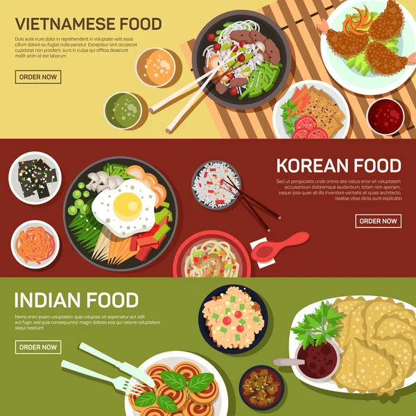 Asian street food web banner — Stock vektor