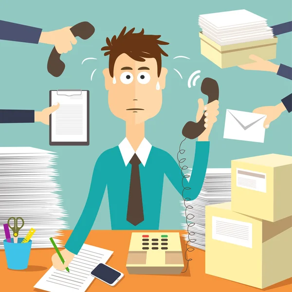 Man secretary hard working