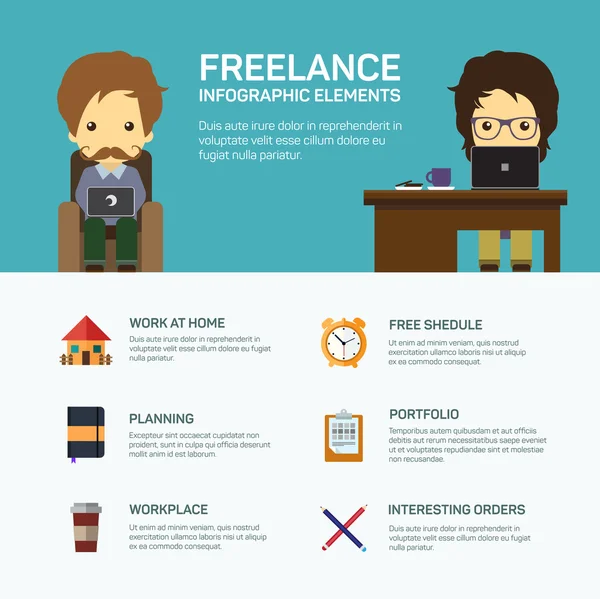Freelance infographic template. — Stok Vektör