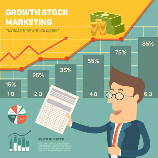 Movimento de preços. Gráfico de lucro para diagrama —  Vetores de Stock