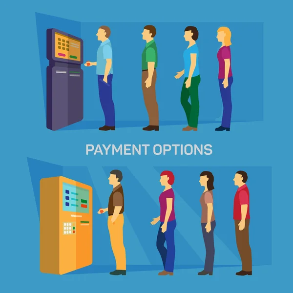 Payment options banking finance money flat infographic vector — Stok Vektör